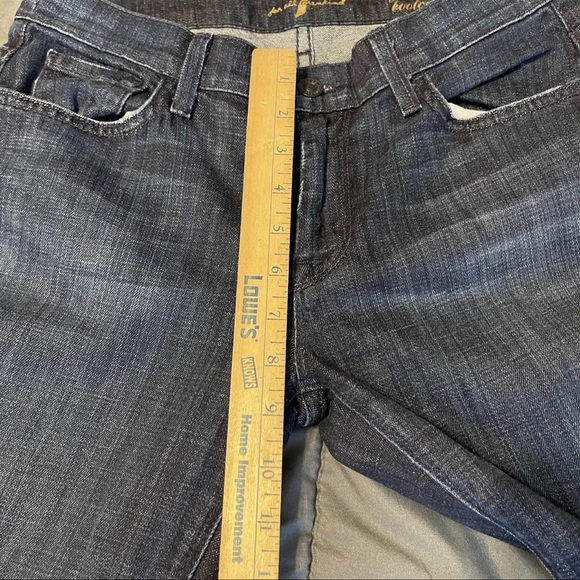 7 For all Mankind Low Rise Bootcut Jeans Women's 28 Dark Wash Denim Solid - Picture 6 of 7